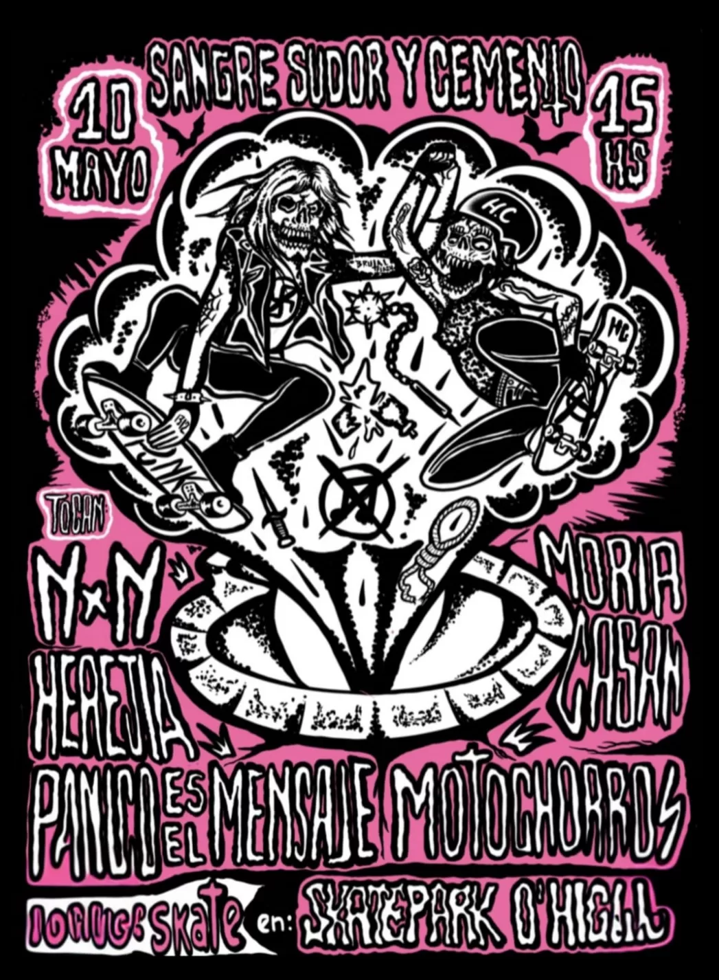 NxN + Pánico es el Mensaje + Moría Casan + Motochorros + Herejía